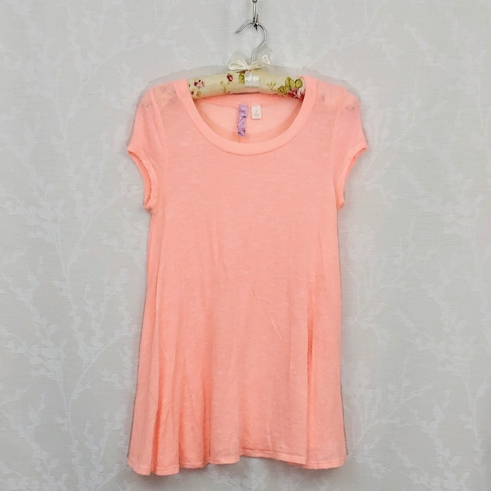 Alya Semi-Sheer Short Sleeve Fly Away Top S